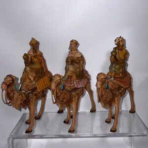 Fontanini Three Wisemen Kings Riding Camels Nativity Set of 3 Italy VTG 1983